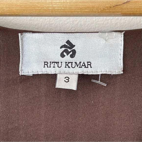 ANTHROPOLOGIE RITU KUMAR Floral Boho Dress Woman’s 3 (Medium) Elbow Sleeve - Picture 3 of 10